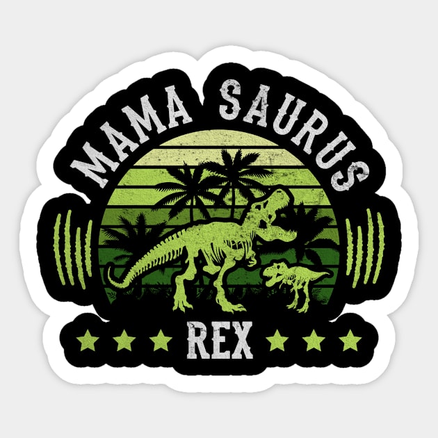 Mama Saurus Rex Dinosaur Saurian Sticker by Print-Dinner